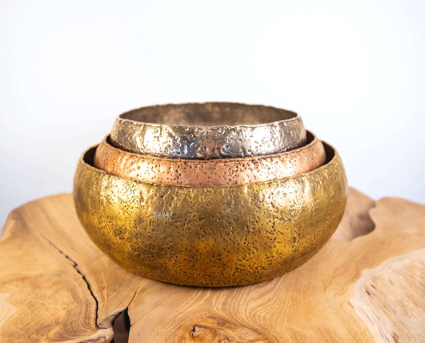 Big Sur Handcrafted Gold Textured Bowl