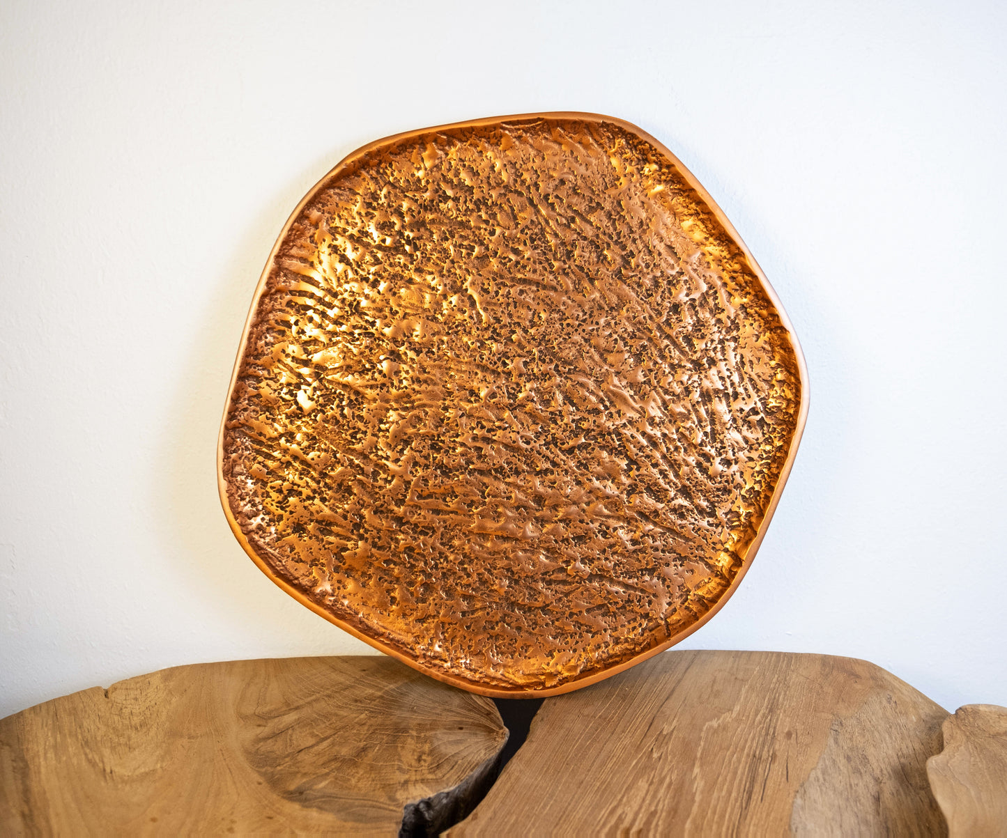 Yosemite Handcrafted Textured Copper Decorative Extra Large Plate