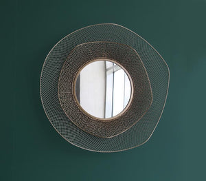 Hand cut iron mirror