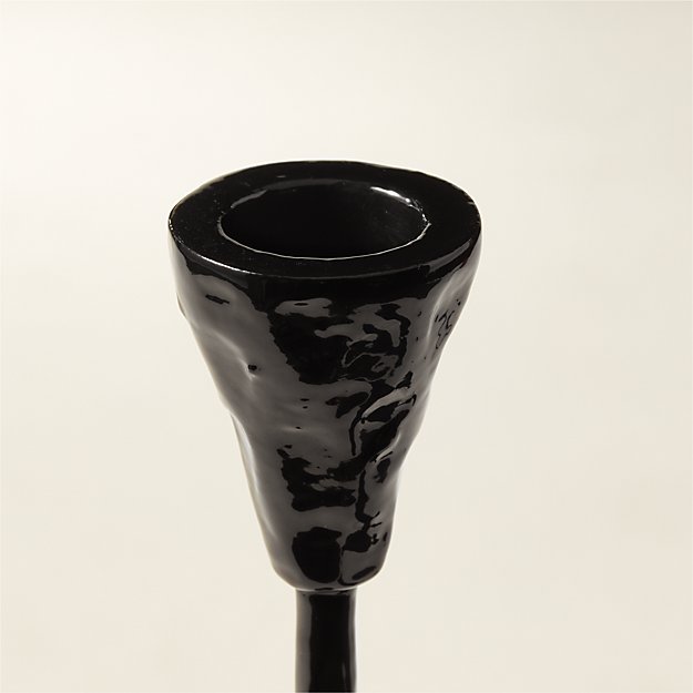 Black taper candle holder set of 3