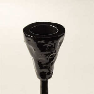 Black taper candle holder set of 3